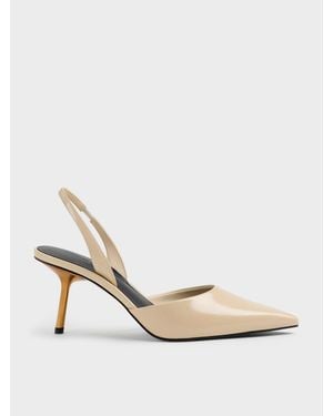 Charles & Keith Slingback-Pumps Mit Spitzer Kappe Und Schrägem Absatz - Weiß