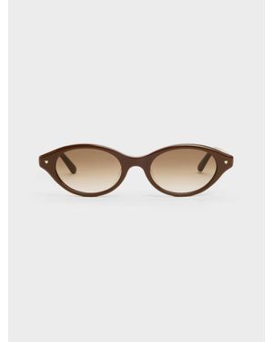 Charles & Keith Pecola Ovale Sonnenbrille - Natur
