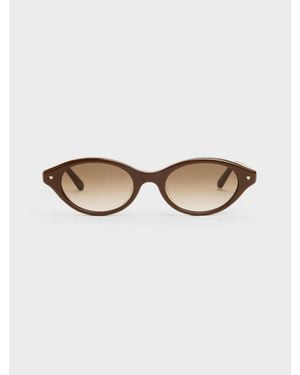 Charles & Keith Pecola Oval Sunglasses - Natural