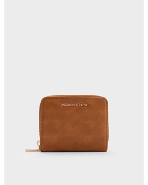 Charles & Keith Finley Zip-around Small Wallet - Brown