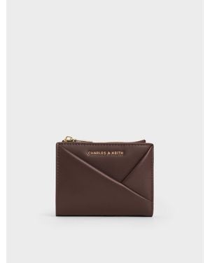 Charles & Keith Midori Geometric Small Wallet - Brown