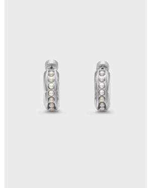 Charles & Keith Créoles Ouvertes Ornées De Perles - Métallisé