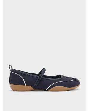 Charles & Keith Louise Mary Jane Sneaker Mit Kontrastbesatz - Blau