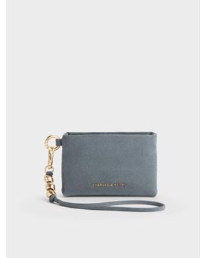 Charles & Keith Zephyr Metallic-Accent Wristlet - Blue