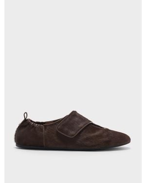 Charles & Keith Pippa Ballerinas Aus Kalbshaar - Braun
