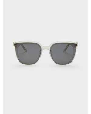 Charles & Keith Paige Bow Square Sunglasses - Grey