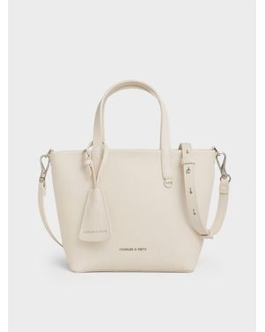 Charles & Keith Mini Beryl Tote Bag - Natural