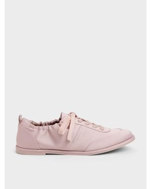 Charles & Keith Satin-Sneaker Mit Raffungen - Pink