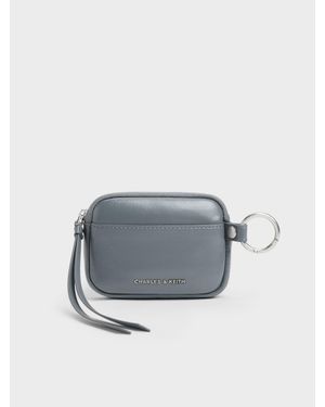 Charles & Keith Porte-Cartes Tatiana À Fermeture Zippée - Gris