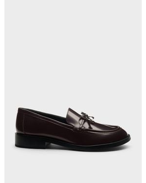 Charles & Keith Loafer Mit Kreis-Charm Und Schleife - Schwarz