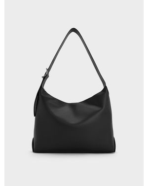 Charles & Keith Larsen Hobo-Bag Mit Schnallenriemen - Schwarz