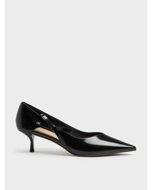 Charles & Keith Anastasia Kitten-Heels Aus Leder - Schwarz