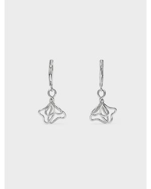 Charles & Keith Fernley Flower Drop Earrings - White