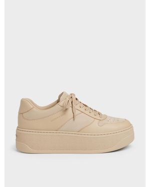 Charles & Keith Platform-Sneaker Aus Wildlederimitat - Natur