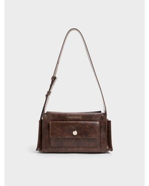 Charles & Keith Zevon Schultertasche Mit Mehreren Fächern - Weiß