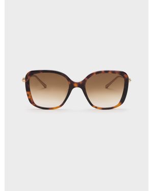 Charles & Keith Adalyn Butterfly Sunglasses - Natural
