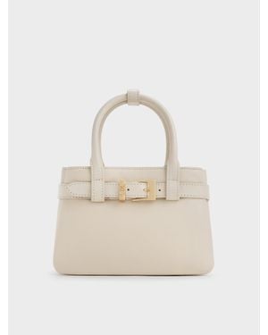 Charles & Keith Grand Sac Cabas Jody En Cuir À Ceinture - Neutre