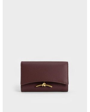 Charles & Keith Huxley Metallic-Knot Wallet - Purple