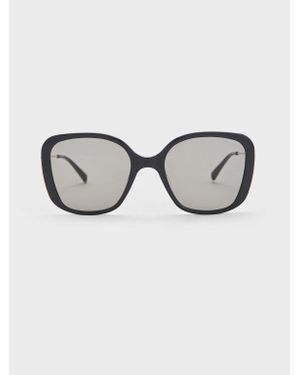 Charles & Keith Renee Recycled Acetate Butterfly Sunglasses - Grey