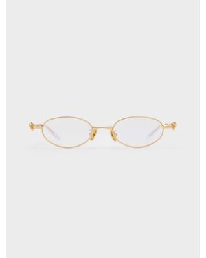 Charles & Keith Paige Bow Crystal Clear Sunglasses - Natural
