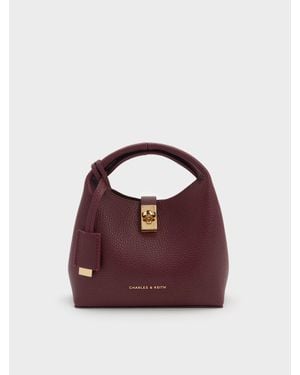 Charles & Keith Mini Chance Bucket Bag Mit Drehverschluss - Lila