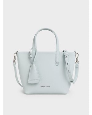 Charles & Keith Mini Beryl Tote Bag - Blue