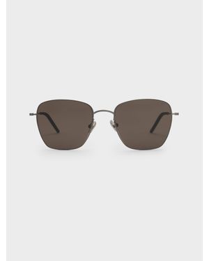 Charles & Keith Miranda Square Sunglasses - Grey