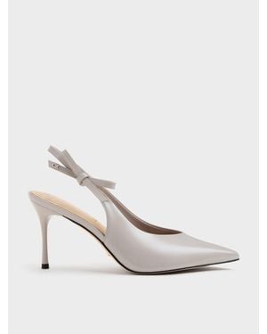 Charles & Keith Anastasia Slingback-Pumps Aus Leder - Weiß