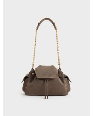 Charles & Keith Noane Bucket-Bag Mit Seitentaschen - Natur
