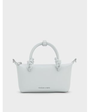 Charles & Keith Sammie Knotted-Handle Tote Bag - White