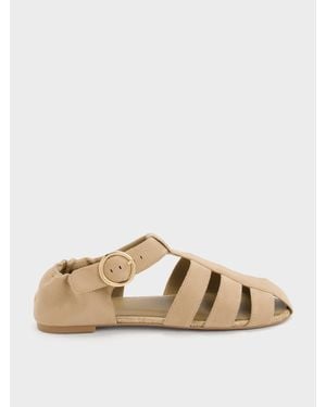 Charles & Keith Flache Espadrilles Aus Velourslederimitat - Natur