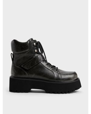 Charles & Keith Eliot Kampfstiefel Mit Plateausohle - Schwarz