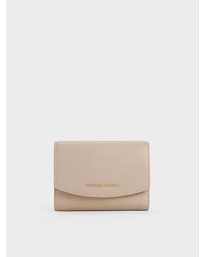 Charles & Keith Briony Portemonnaie Mit Geschwungener Klappe - Natur