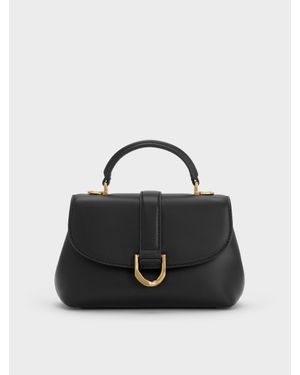 Charles & Keith Gabine Ledertasche Mit Tragegriff - Schwarz
