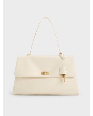 Charles & Keith Kerry Top Handle Satchel Bag - Natural