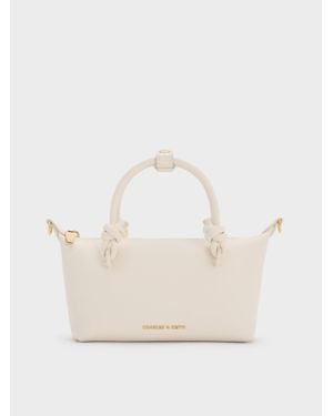 Charles & Keith Sammie Knotted-Handle Tote Bag - Natural