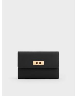 Charles & Keith Tricha Geldbörse Mit Drehverschluss - Schwarz