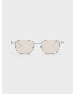 Charles & Keith Paige Rectangular Sunglasses - Natural