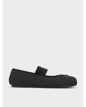 Charles & Keith Winona Felt Mary Jane Flats - Black