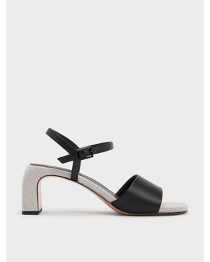 Charles & Keith Two-tone Ankle-strap Heeled Sandals - Metallic