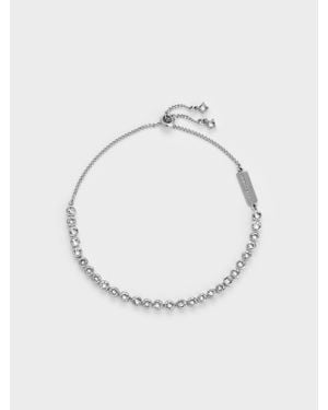 Charles & Keith Paige Crystal Tennis Bracelet - White