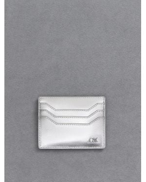 Charles & Keith Carli Metallic Leather Multi-slot Card Holder - Grey