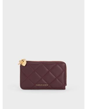 Charles & Keith Arrietty Quilted Zip-Around Wallet - Purple