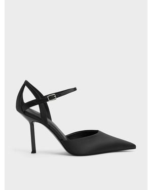 Charles & Keith D'Orsay Stiletto-Pumps Aus Satin - Weiß