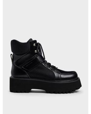Charles & Keith Eliot Kampfstiefel Mit Plateausohle - Schwarz