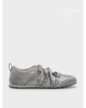 Charles & Keith Silko Burnished Mary Jane Sneakers - Grey