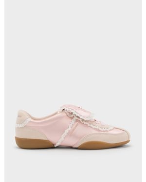 Charles & Keith Louise Sneakers Mit Spitzenbesatz - Pink