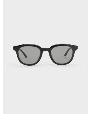 Charles & Keith Roux Crystal Square Sunglasses - Grey