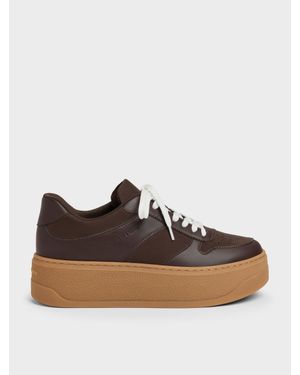 Charles & Keith Platform-Sneaker Aus Wildlederimitat - Braun
