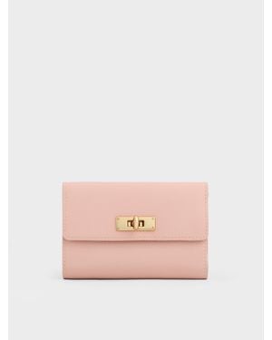 Charles & Keith Tricha Geldbörse Mit Drehverschluss - Pink